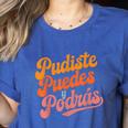 Pudiste Puedes Podras Maestra Spanish Teacher Women's Heather T-Shirt Heather True Royal Pudiste Puedes Podras Maestra Spanish Teacher Women's Heather T-Shirt Heather True Royal