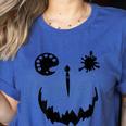 Pumpkin Artist Halloween Art Teacher Women's Heather T-Shirt Heather True Royal