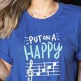 Put On A Happy Face Music Music Teacher Women's Heather T-Shirt Heather True Royal Put On A Happy Face Music Music Teacher Women's Heather T-Shirt Heather True Royal