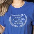 Quidquid Latine Dictum Sit Altum Videtur Teacher Women's Heather T-Shirt Heather True Royal Quidquid Latine Dictum Sit Altum Videtur Teacher Women's Heather T-Shirt Heather True Royal