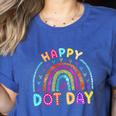 Rainbow Happy Dot Day Shirts Teacher Kids September 15th Women's Heather T-Shirt Heather True Royal Rainbow Happy Dot Day Shirts Teacher Kids September 15th Women's Heather T-Shirt Heather True Royal