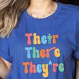 There Their They'Re English Class Grammar Joke Teacher Women's Heather T-Shirt Heather True Royal There Their They'Re English Class Grammar Joke Teacher Women's Heather T-Shirt Heather True Royal
