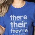 There Their They'Re English Grammar Teacher Humor Women's Heather T-Shirt Heather True Royal