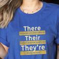 There Their They'Re T Shirt English Grammar Teacher For Men Women Women's Heather T-Shirt Heather True Royal