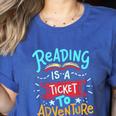 Reading Adventure Library Student Teacher Book Women's Heather T-Shirt Heather True Royal Reading Adventure Library Student Teacher Book Women's Heather T-Shirt Heather True Royal