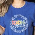 Reading Squad Teacher Reader Librarian Interventionist Team Women's Heather T-Shirt Heather True Royal Reading Squad Teacher Reader Librarian Interventionist Team Women's Heather T-Shirt Heather True Royal