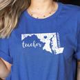 Red For Ed Maryland Teacher Public Education Women's Heather T-Shirt Heather True Royal Red For Ed Maryland Teacher Public Education Women's Heather T-Shirt Heather True Royal
