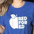 Red For Ed Teacher Support Public Education For Men Women Kids Women's Heather T-Shirt Heather True Royal
