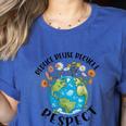 Reduce Reuse Recycle Respect Earth Day Teacher Girl Women Women's Heather T-Shirt Heather True Royal Reduce Reuse Recycle Respect Earth Day Teacher Girl Women Women's Heather T-Shirt Heather True Royal