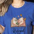 Retired 2025 A New Chapter Begins Retirement Teacher Book Women's Heather T-Shirt Heather True Royal Retired 2025 A New Chapter Begins Retirement Teacher Book Women's Heather T-Shirt Heather True Royal