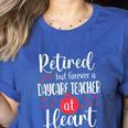 Retired Daycare Teacher Retirement For Daycare Teacher Women's Heather T-Shirt Heather True Royal Retired Daycare Teacher Retirement For Daycare Teacher Women's Heather T-Shirt Heather True Royal