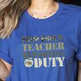 Retro Back To School Women Old Camo Preschool Teacher Women's Heather T-Shirt Heather True Royal Retro Back To School Women Old Camo Preschool Teacher Women's Heather T-Shirt Heather True Royal