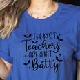 Retro The Best Teachers Are A Bit Batty Halloween Teacher Women's Heather T-Shirt Heather True Royal Retro The Best Teachers Are A Bit Batty Halloween Teacher Women's Heather T-Shirt Heather True Royal
