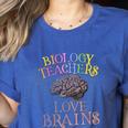 Retro BIOLOGY TEACHERS LOVE BRAINS This Is My Scary STEM Women's Heather T-Shirt Heather True Royal