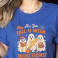 Retro Are You Fall O Ween Directions Ghost Teacher Spooky Women's Heather T-Shirt Heather True Royal Retro Are You Fall O Ween Directions Ghost Teacher Spooky Women's Heather T-Shirt Heather True Royal