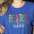 Retro Field Trip Vibes Vintage Field Trip Vibes Teacher Kids Women's Heather T-Shirt Heather True Royal