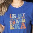 Retro Groovy In My Instructional Coach Era Teacher Women's Heather T-Shirt Heather True Royal