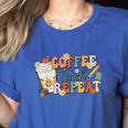 Retro Grovvy Coffee Teach Repeat Teacher Women's Heather T-Shirt Heather True Royal Retro Grovvy Coffee Teach Repeat Teacher Women's Heather T-Shirt Heather True Royal