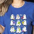 Retro Halloween Science Teacher Ghost Laboratory Teacher Women's Heather T-Shirt Heather True Royal Retro Halloween Science Teacher Ghost Laboratory Teacher Women's Heather T-Shirt Heather True Royal