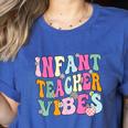 Retro Infant Teacher Vibes Women Daycare Teacher Women's Heather T-Shirt Heather True Royal Retro Infant Teacher Vibes Women Daycare Teacher Women's Heather T-Shirt Heather True Royal