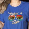 Retro Kickin It 3rd Grade Style Teacher Back To School Men Women Women's Heather T-Shirt Heather True Royal Retro Kickin It 3rd Grade Style Teacher Back To School Men Women Women's Heather T-Shirt Heather True Royal