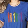 Retro Be Kind ASL Deaf Teacher Sign Language Gay Pride Women's Heather T-Shirt Heather True Royal Retro Be Kind ASL Deaf Teacher Sign Language Gay Pride Women's Heather T-Shirt Heather True Royal