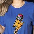 Retro Pencil Pencil Back To School Teacher Student Women's Heather T-Shirt Heather True Royal