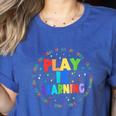 Retro Play Is Learning Teacher Back To School Women's Heather T-Shirt Heather True Royal
