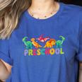 Retro Preschool Cute Dinosaur Preschool Teacher Kids Boys Women's Heather T-Shirt Heather True Royal Retro Preschool Cute Dinosaur Preschool Teacher Kids Boys Women's Heather T-Shirt Heather True Royal