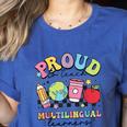 Retro Proud To Teach Multilingual Learners English Teacher Women's Heather T-Shirt Heather True Royal Retro Proud To Teach Multilingual Learners English Teacher Women's Heather T-Shirt Heather True Royal