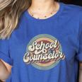 Retro School Counselor Back To School Teacher Squad Crew Women's Heather T-Shirt Heather True Royal Retro School Counselor Back To School Teacher Squad Crew Women's Heather T-Shirt Heather True Royal