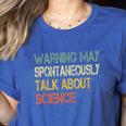 Retro Scientist Warning May Talk About Science Teacher Women's Heather T-Shirt Heather True Royal Retro Scientist Warning May Talk About Science Teacher Women's Heather T-Shirt Heather True Royal