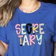Retro Secretary Back To School Teacher Appreciation Women's Heather T-Shirt Heather True Royal Retro Secretary Back To School Teacher Appreciation Women's Heather T-Shirt Heather True Royal