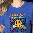 Retro Special Education Squad Groovy Dream Team Teacher Women's Heather T-Shirt Heather True Royal Retro Special Education Squad Groovy Dream Team Teacher Women's Heather T-Shirt Heather True Royal