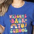 Retro Welcome Back To School Teacher Appreciation Boys Girls Women's Heather T-Shirt Heather True Royal Retro Welcome Back To School Teacher Appreciation Boys Girls Women's Heather T-Shirt Heather True Royal