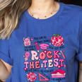 Rock The Test Testing Day Don't Stress Do Your Best Teacher For Men Women Girls Kids Women's Heather T-Shirt Heather True Royal