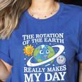 Rotation Of Earth Science Teacher Earth Day Men Women Women's Heather T-Shirt Heather True Royal Rotation Of Earth Science Teacher Earth Day Men Women Women's Heather T-Shirt Heather True Royal
