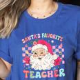Santa Favorite Teacher Shirt Teacher Christmas Women's Heather T-Shirt Heather True Royal Santa Favorite Teacher Shirt Teacher Christmas Women's Heather T-Shirt Heather True Royal