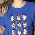 Santa Ghost Reading Books Christmas Library Teacher Women's Heather T-Shirt Heather True Royal Santa Ghost Reading Books Christmas Library Teacher Women's Heather T-Shirt Heather True Royal