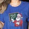 Santa Teacher 67 Math Christmas Xmas Holiday Number 67 Women's Heather T-Shirt Heather True Royal Santa Teacher 67 Math Christmas Xmas Holiday Number 67 Women's Heather T-Shirt Heather True Royal
