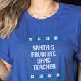 Santas Favorite Band Teacher Christmas Women's Heather T-Shirt Heather True Royal Santas Favorite Band Teacher Christmas Women's Heather T-Shirt Heather True Royal