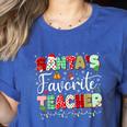 Santas Favorite Teacher Christmas Matching Xmas Men Women Women's Heather T-Shirt Heather True Royal