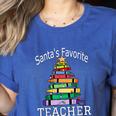 Santa's Favorite Teacher Idea For Christmas Teachers Women's Heather T-Shirt Heather True Royal Santa's Favorite Teacher Idea For Christmas Teachers Women's Heather T-Shirt Heather True Royal