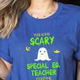 Scary Special Education Ed Teacher Costume Halloween Easy Women's Heather T-Shirt Heather True Royal