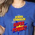 School Counselor Teacher Superhero Superpower Comic Book Women's Heather T-Shirt Heather True Royal School Counselor Teacher Superhero Superpower Comic Book Women's Heather T-Shirt Heather True Royal