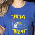 School Math Teacher Halloween 2022 Trig Or Treat Shirt Women's Heather T-Shirt Heather True Royal School Math Teacher Halloween 2022 Trig Or Treat Shirt Women's Heather T-Shirt Heather True Royal