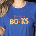 Science Of Reading ELA Teachers Thankful For Books Women's Heather T-Shirt Heather True Royal Science Of Reading ELA Teachers Thankful For Books Women's Heather T-Shirt Heather True Royal