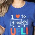 Science Of Reading I Love To Teach UFLI Teacher Literacy Women's Heather T-Shirt Heather True Royal Science Of Reading I Love To Teach UFLI Teacher Literacy Women's Heather T-Shirt Heather True Royal