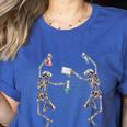 Science Teacher Dancing Skeleton Halloween Chemist Scientist Women's Heather T-Shirt Heather True Royal