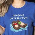 Sea Otter Book Reading Shirt For Bookworm Teachers Women's Heather T-Shirt Heather True Royal Sea Otter Book Reading Shirt For Bookworm Teachers Women's Heather T-Shirt Heather True Royal
